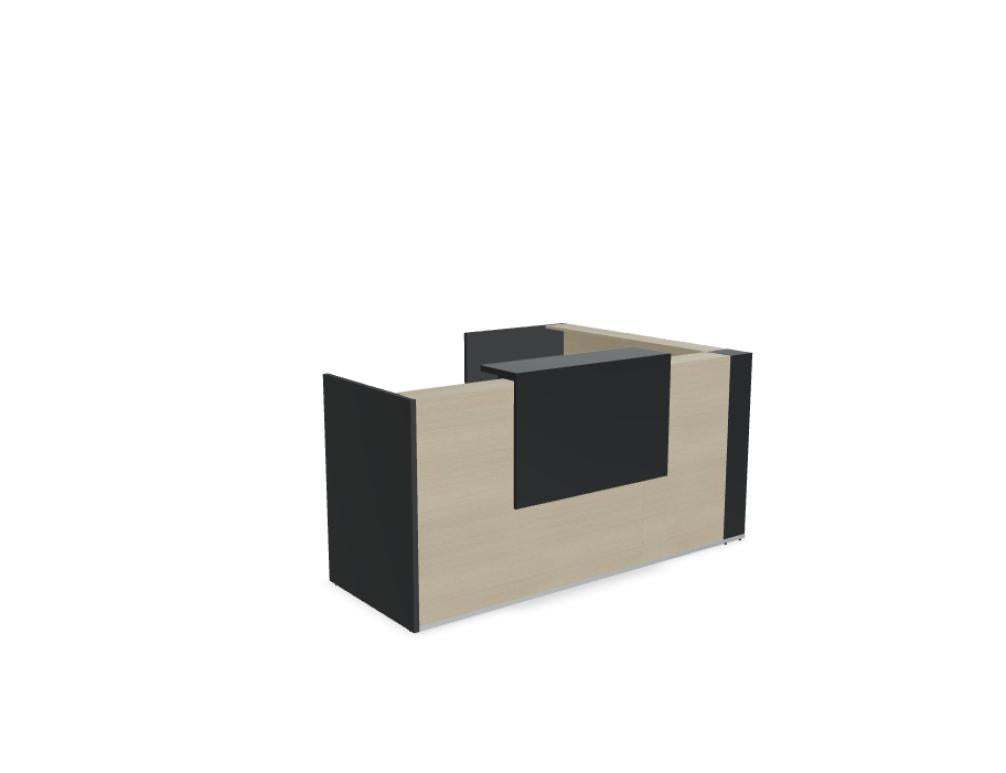 Tera TRA28 - modulare Empfangstheke in Eiche Grau präsentiert im Onlineshop von KAQTU Design AG. Empfangsdesk ist von Mdd