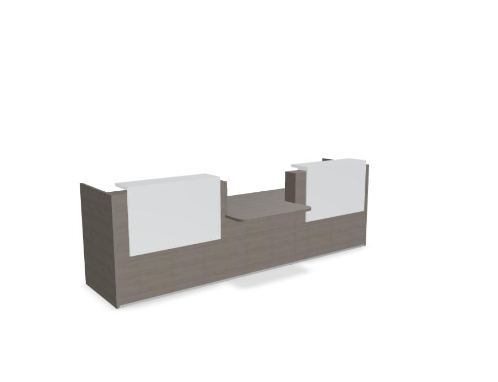 Tera TRA34 - modulare Empfangstheke in Eiche Grau präsentiert im Onlineshop von KAQTU Design AG. Empfangsdesk ist von Mdd