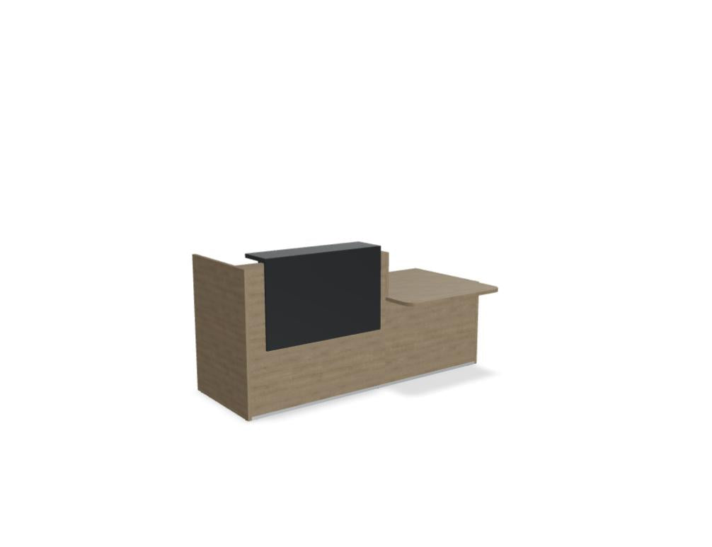 Tera TRA37P - modulare Empfangstheke in Eiche Grau präsentiert im Onlineshop von KAQTU Design AG. Empfangsdesk ist von Mdd