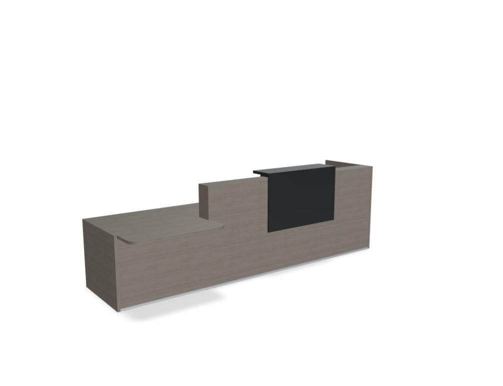 Tera TRA40L - modulare Empfangstheke in Eiche Grau präsentiert im Onlineshop von KAQTU Design AG. Empfangsdesk ist von Mdd