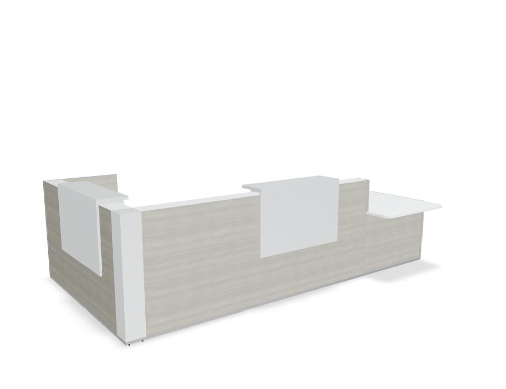 Tera TRA43P - modulare Empfangstheke in Eiche Grau präsentiert im Onlineshop von KAQTU Design AG. Empfangsdesk ist von Mdd