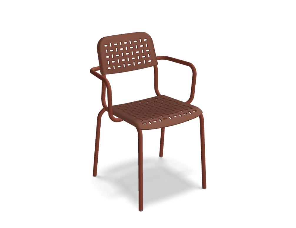 Tube TU04P - Stuhl 4-Bein-Gestell in Ziegelrot präsentiert im Onlineshop von KAQTU Design AG. Gartenstuhl ist von Mdd
