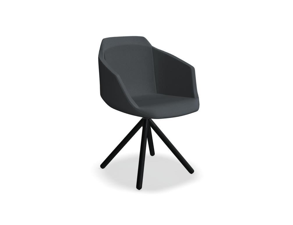Ultra UFBP9 - Stuhl mit Holz-Drehbasis in Grün präsentiert im Onlineshop von KAQTU Design AG. Drehstuhl ist von Mdd