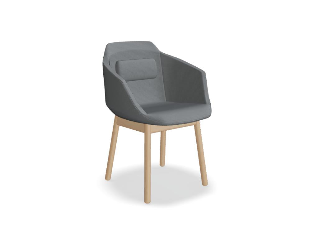 Ultra UFP15 - Stuhl mit Holzgestell in Grau präsentiert im Onlineshop von KAQTU Design AG. Stuhl mit Armlehne ist von Mdd