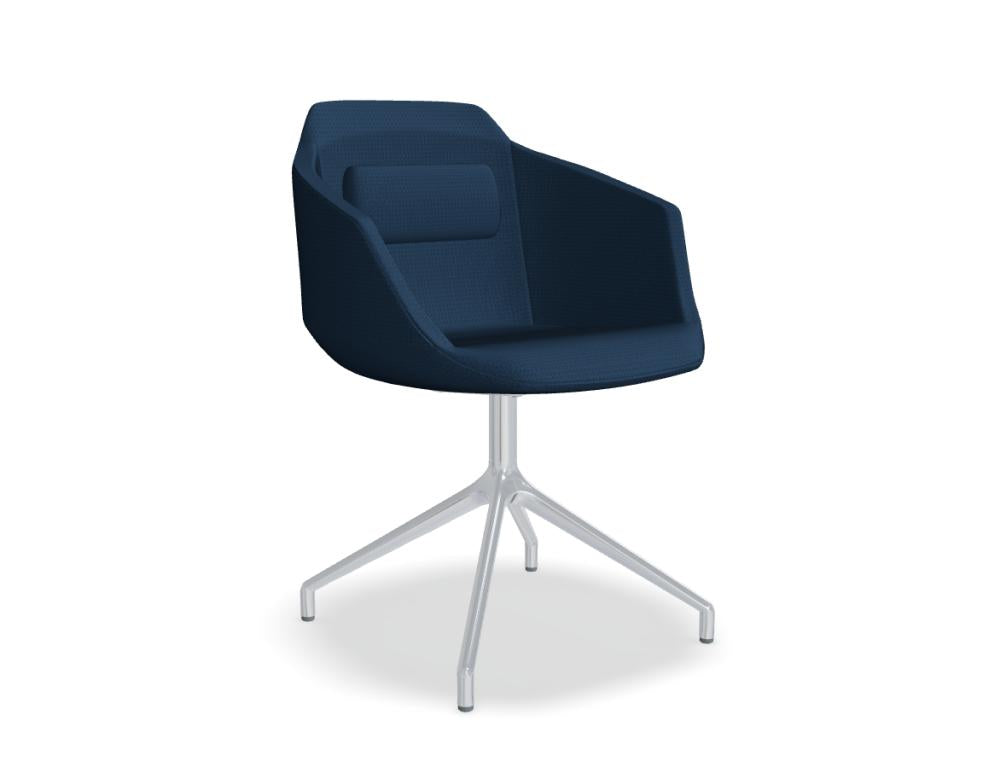 Ultra UFPP19 - Stuhl mit poliertem Aluminiumgestell in Blau präsentiert im Onlineshop von KAQTU Design AG. Drehstuhl ist von Mdd