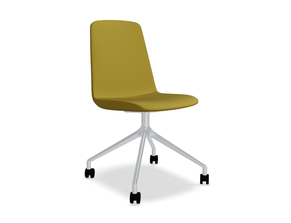 Ulti UKPP19K - Stuhl mit poliertem Aluminiumgestell in Rosen präsentiert im Onlineshop von KAQTU Design AG. Dreh-Schalenstuhl mit Rollen ist von Mdd
