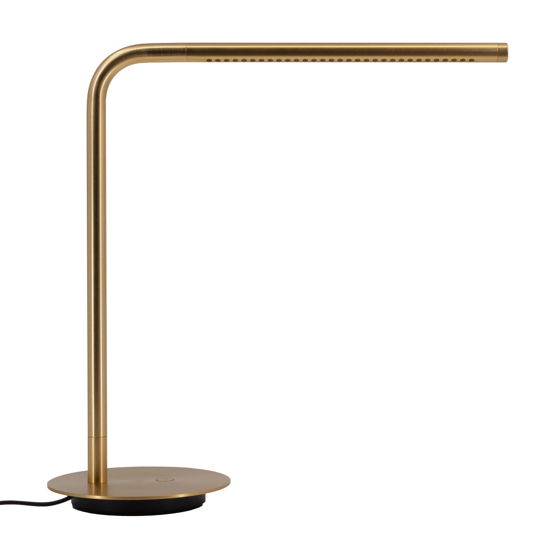 Moderne Omni Tischlampe von Umage, aus edlem Messing, perfektes Lichtobjekt für stilvolle Wohnräume und entspannte Abende.