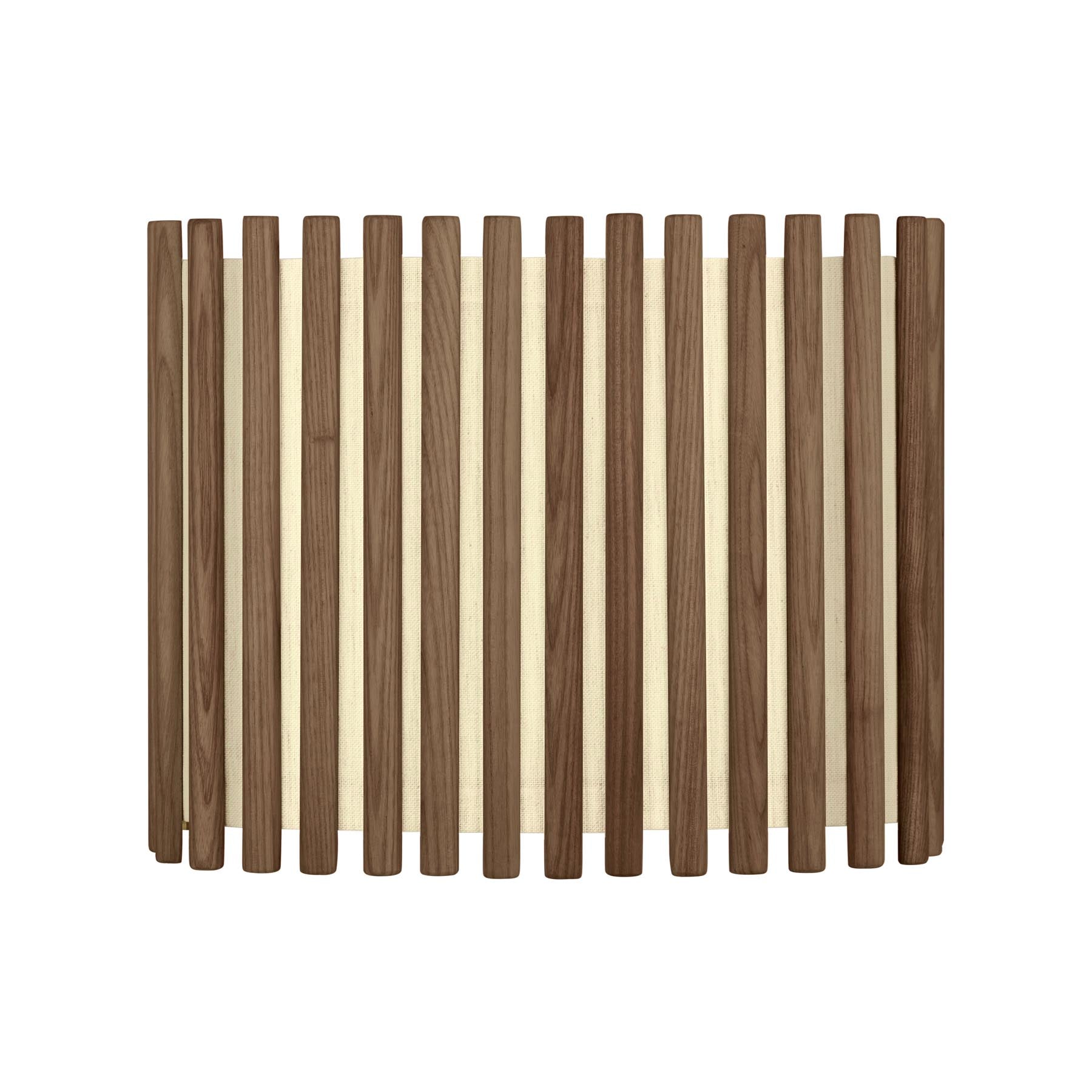 Eleganter Komorebi Circle Lampenschirm aus dunkler Eiche, ideal für stimmungsvolle Beleuchtung und modernes Interieur.