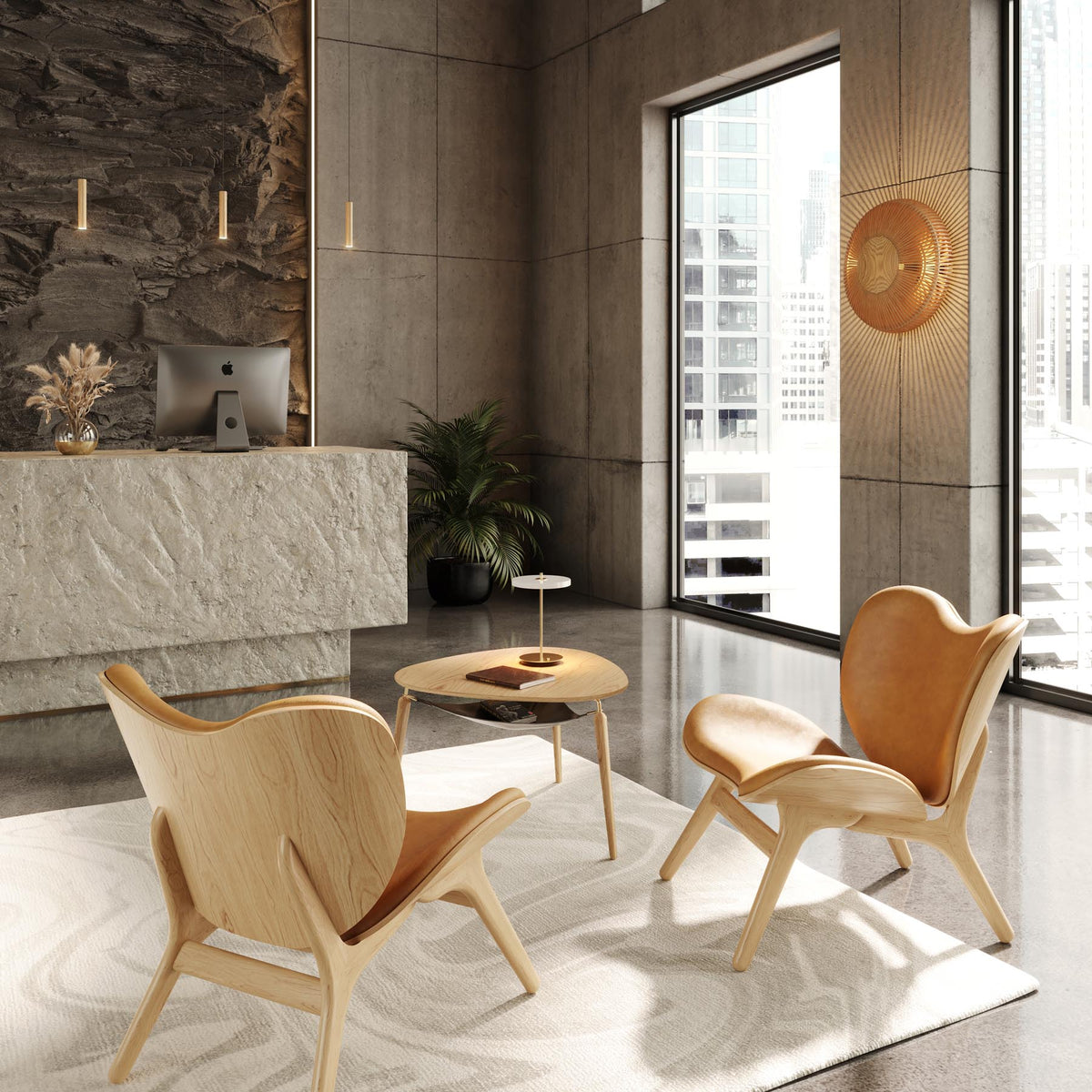 Clava Up Wood Wandleuchte in Oak präsentiert im Onlineshop von KAQTU Design AG. Wandleuchte ist von Umage