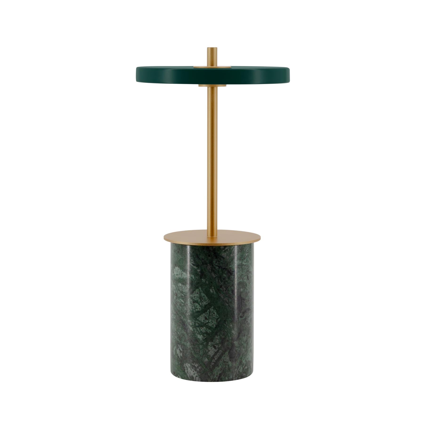 Elegante Asteria Move Mini Tischleuchte aus grünem Marmor, ideal für stimmungsvolle Akzente in jedem Raum.