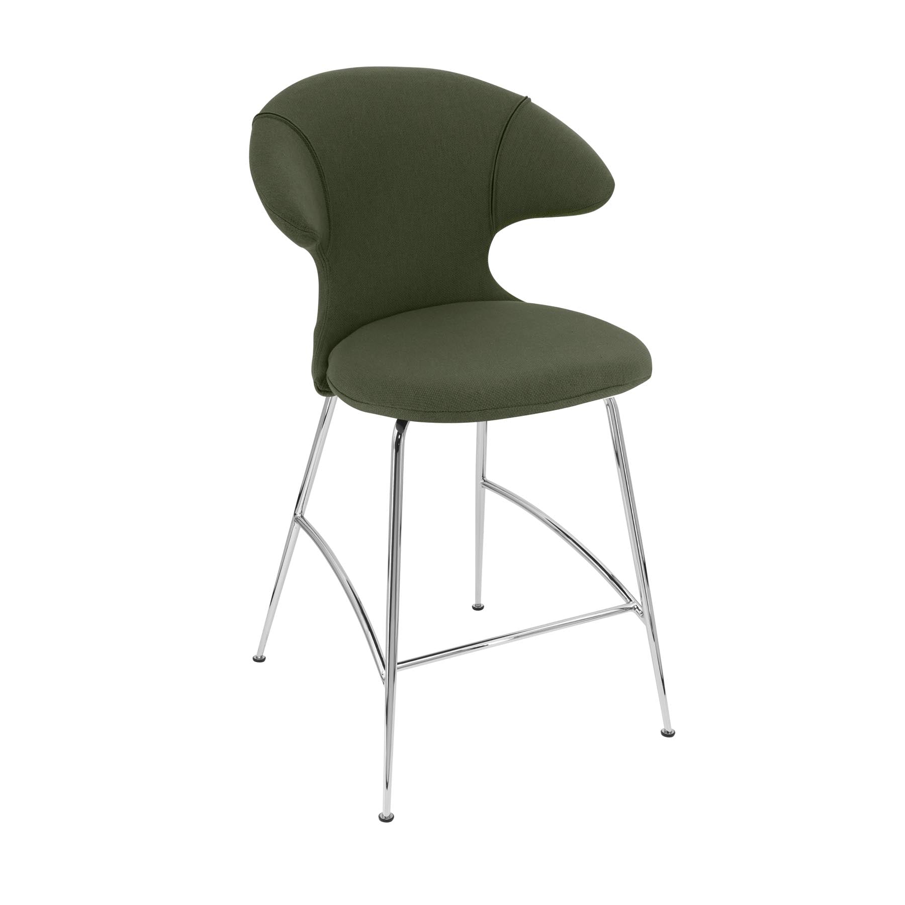 Moderner Barstuhl Time Flies in Racing Green von Umage, ideal für stilvolle Bars und Essbereiche, mit bequemen Armlehnen für zusätzlichen Komfort.