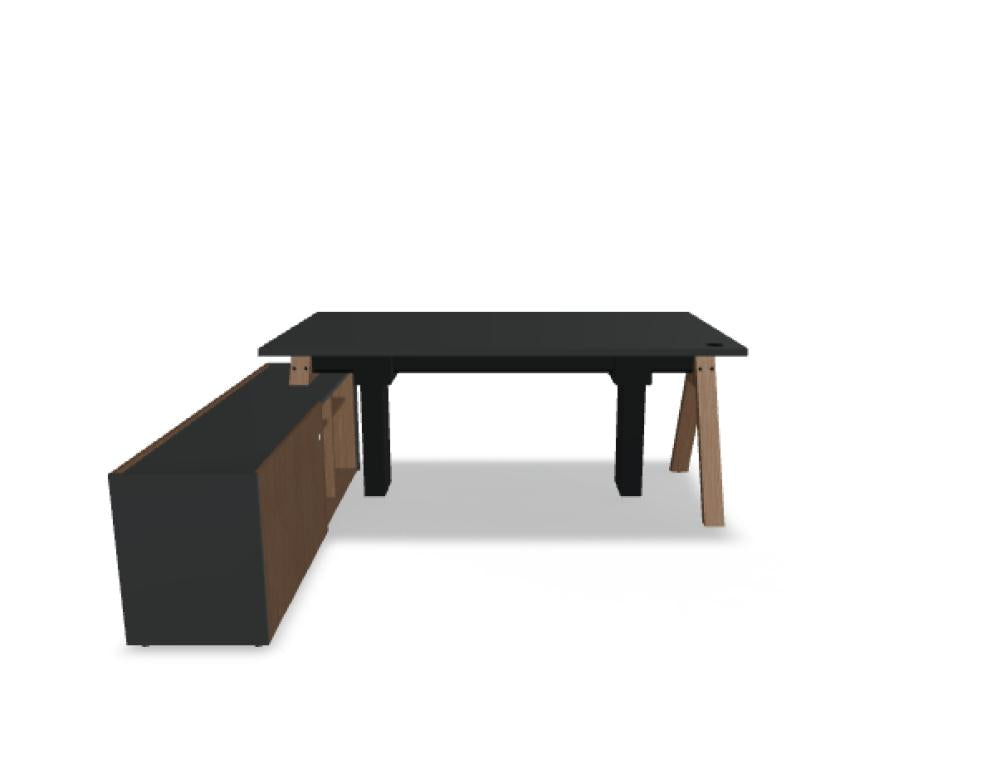 Viga V03LR - Schreibtisch mit Höhenverstellung in FENIX Schwarz Matt präsentiert im Onlineshop von KAQTU Design AG. Schreibtisch ist von Mdd