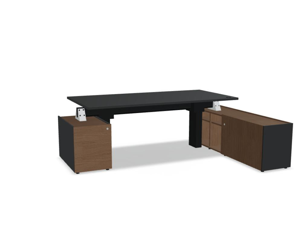Viga V10PR - Schreibtisch mit Höhenverstellung in FENIX Schwarz Matt präsentiert im Onlineshop von KAQTU Design AG. Schreibtisch ist von Mdd