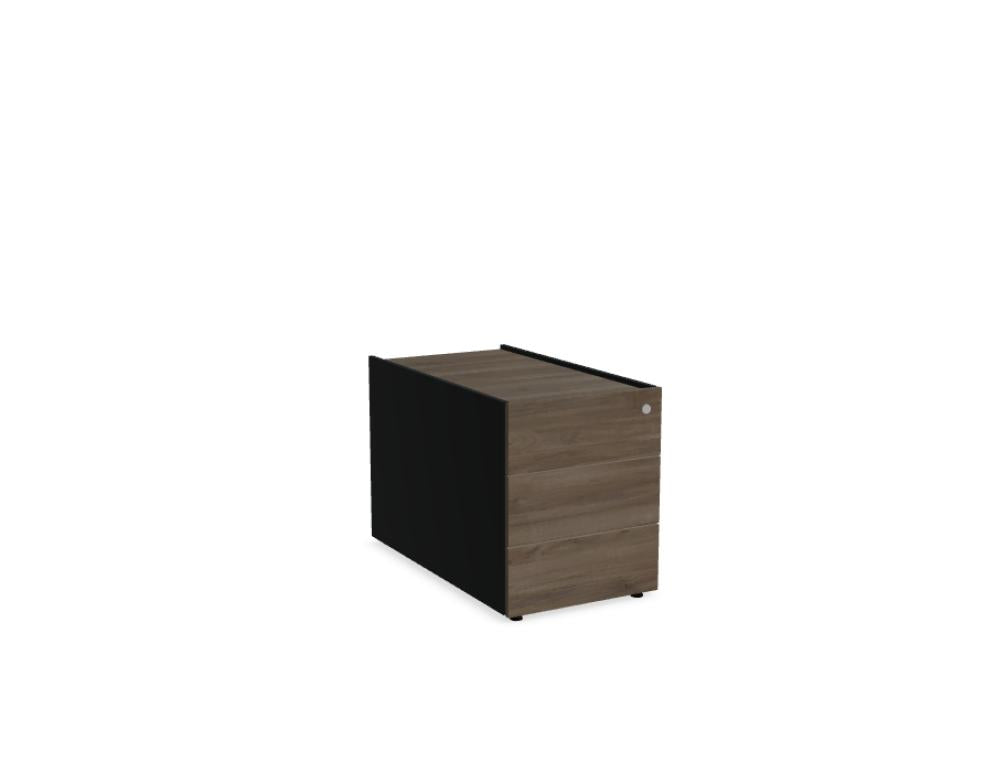 Viga V14KM - Container in Dunkle Walnuss präsentiert im Onlineshop von KAQTU Design AG. Korpus ist von Mdd