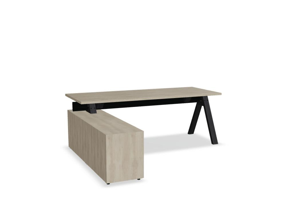 Viga V204LM - Schreibtisch mit Managerschrank in Dunkle Walnuss präsentiert im Onlineshop von KAQTU Design AG. Schreibtisch ist von Mdd