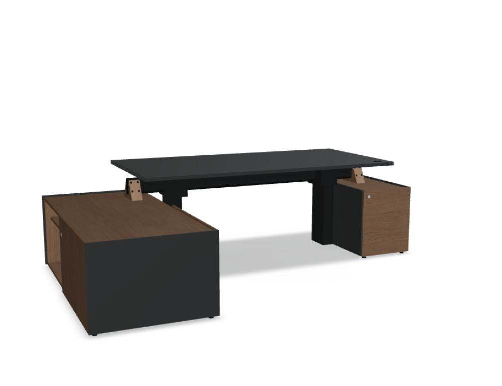 Viga V38LR - Schreibtisch mit Höhenverstellung in FENIX Schwarz Matt präsentiert im Onlineshop von KAQTU Design AG. Schreibtisch ist von Mdd