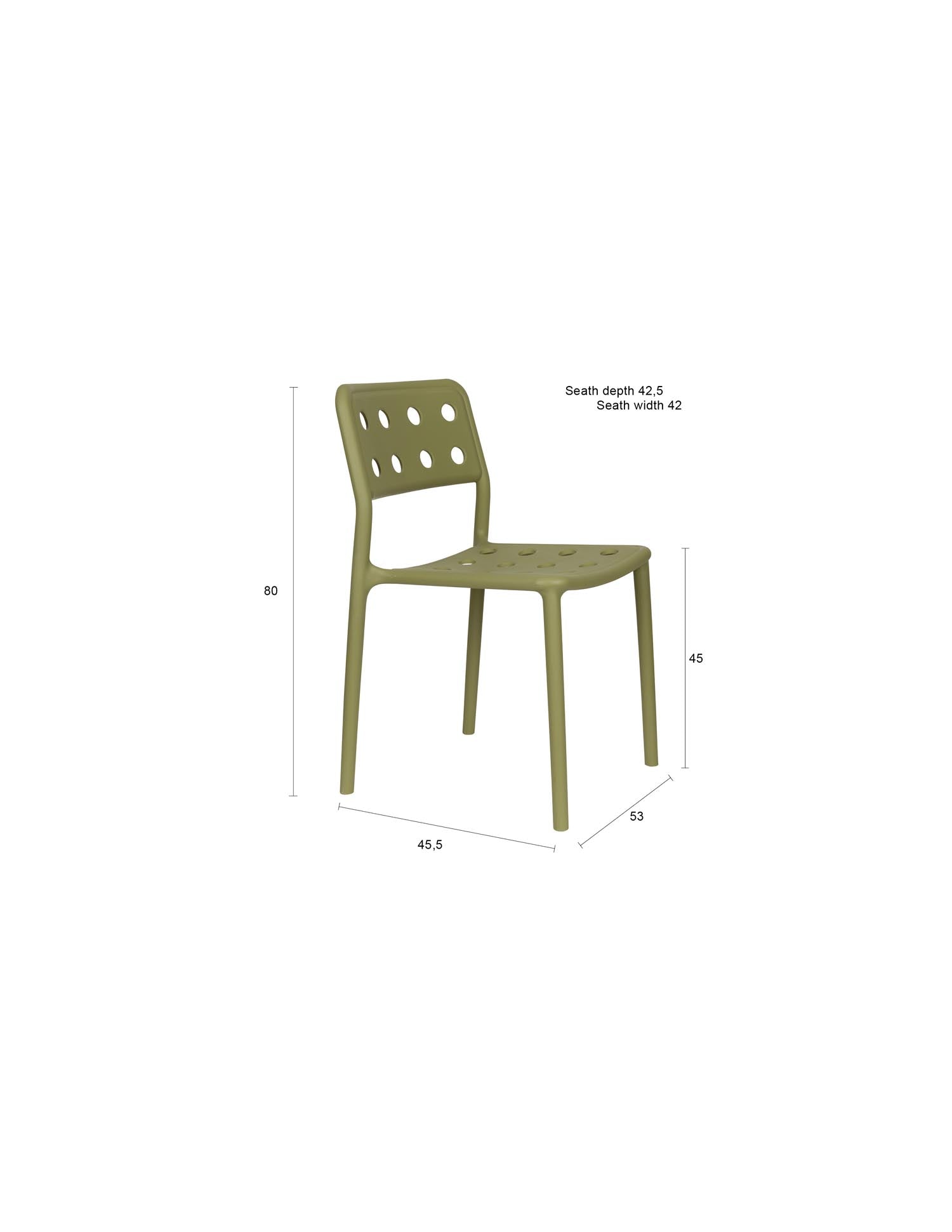 Verleihen Sie Ihrem Außenbereich mit dem Serra Green Gartenstuhl von White Label Living einen modernen Akzent. Wetterfest und vielseitig einsetzbar!