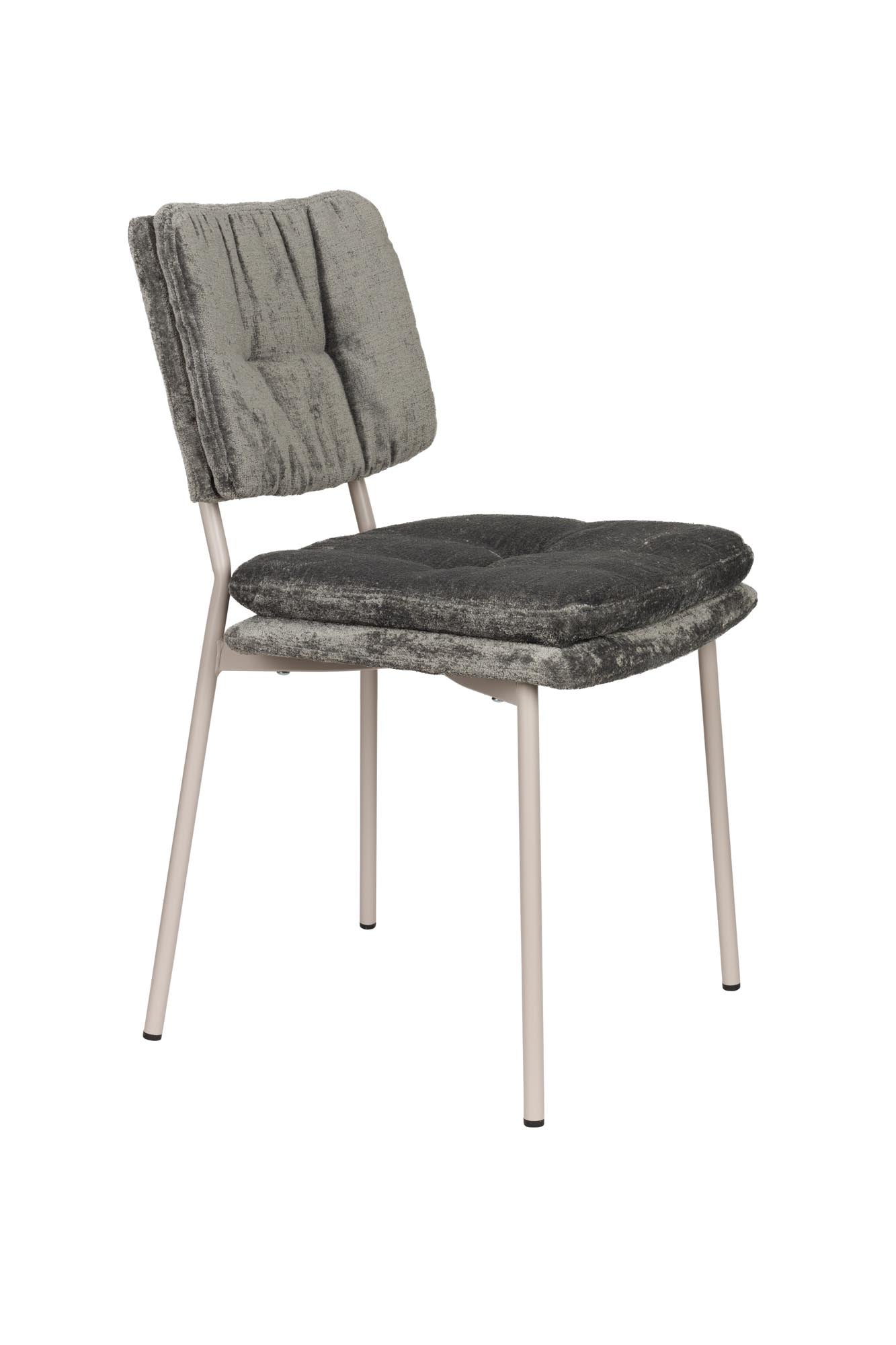 Moderner Stuhl Franck von White Label Living, ideal für Esszimmer oder Büro, stilvolles Design und bequeme Polsterung.