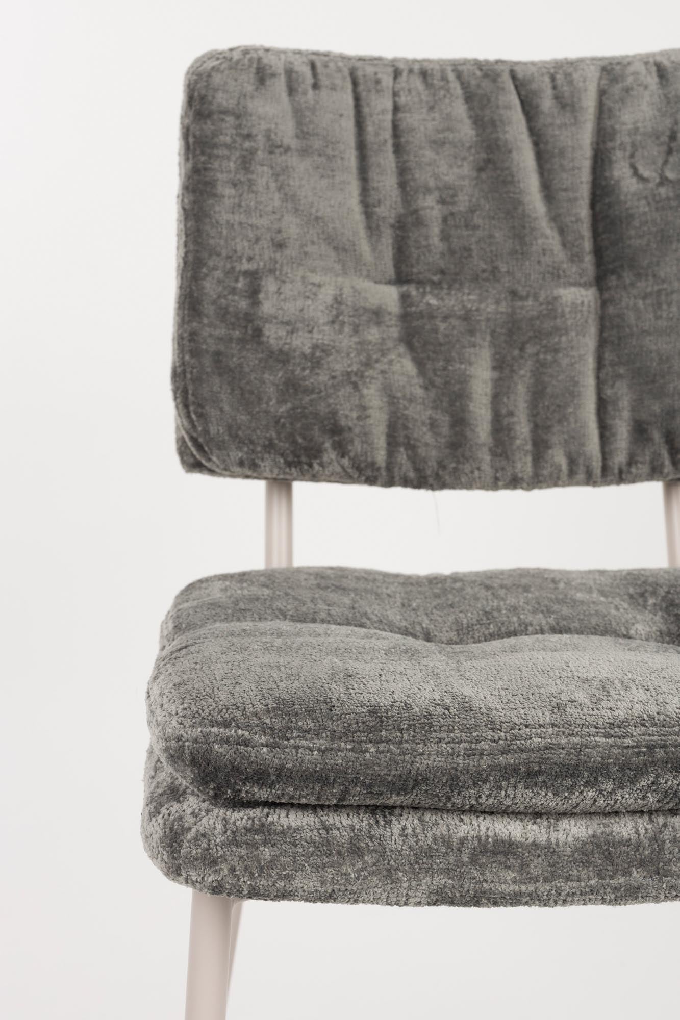 Moderner Stuhl Franck von White Label Living, ideal für Esszimmer oder Büro, stilvolles Design und bequeme Polsterung.