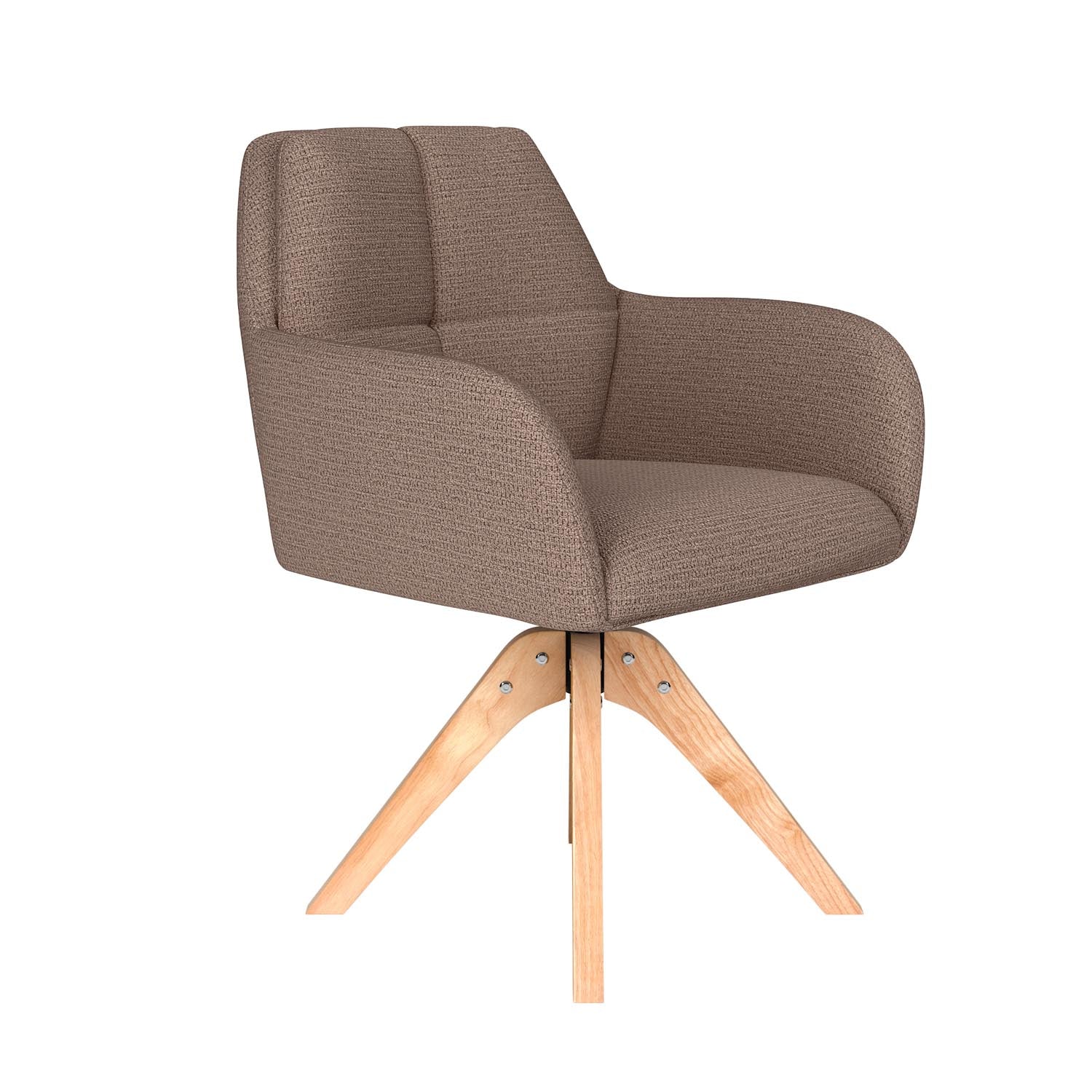Stuhl Pete Wooden Swivel in Taupe präsentiert im Onlineshop von KAQTU Design AG. Drehstuhl ist von White Label Living