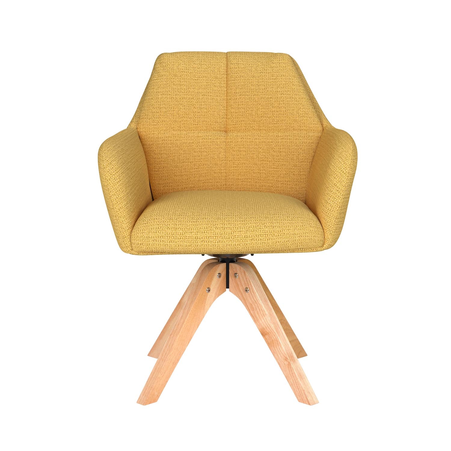 Stuhl Pete Wooden Swivel in Ochre präsentiert im Onlineshop von KAQTU Design AG. Drehstuhl ist von White Label Living