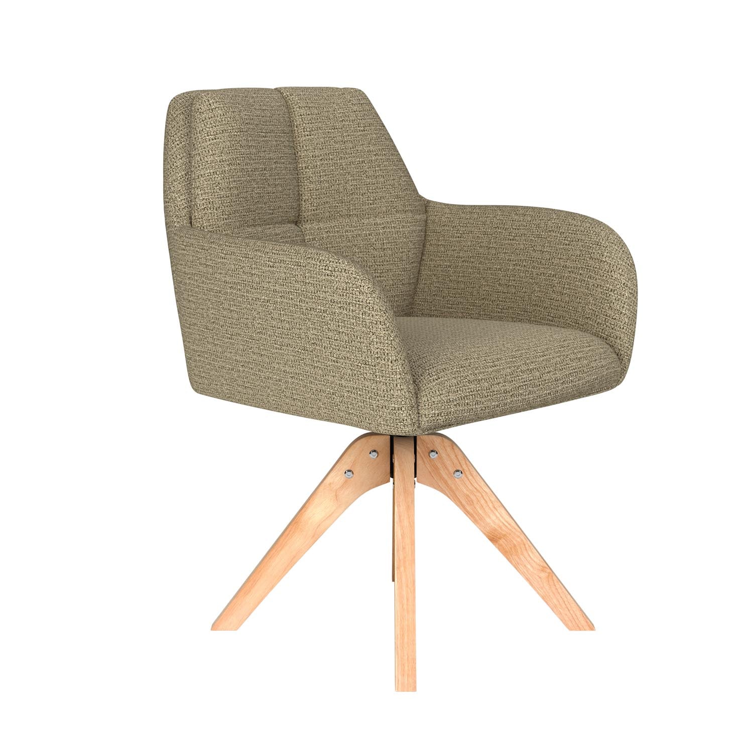 Stuhl Pete Wooden Swivel in Grün präsentiert im Onlineshop von KAQTU Design AG. Stuhl ist von White Label Living