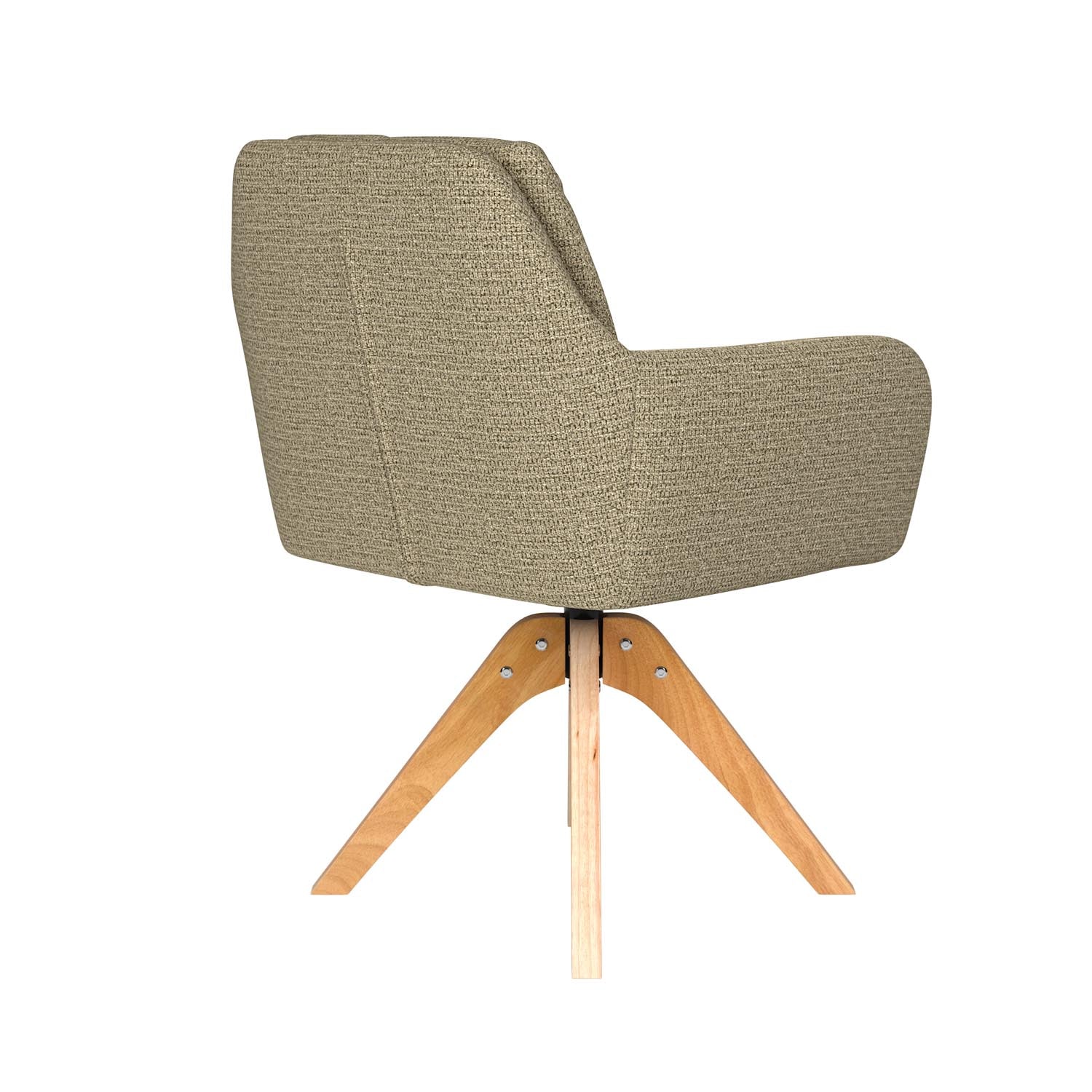 Stuhl Pete Wooden Swivel in Grün präsentiert im Onlineshop von KAQTU Design AG. Drehstuhl ist von White Label Living