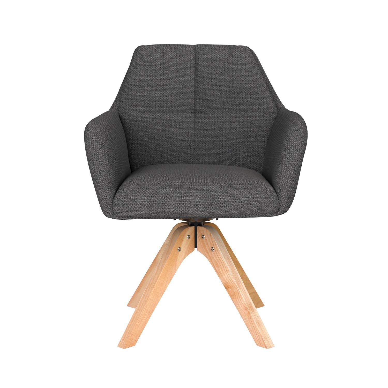 Stuhl Pete Wooden Swivel in Grau präsentiert im Onlineshop von KAQTU Design AG. Drehstuhl ist von White Label Living