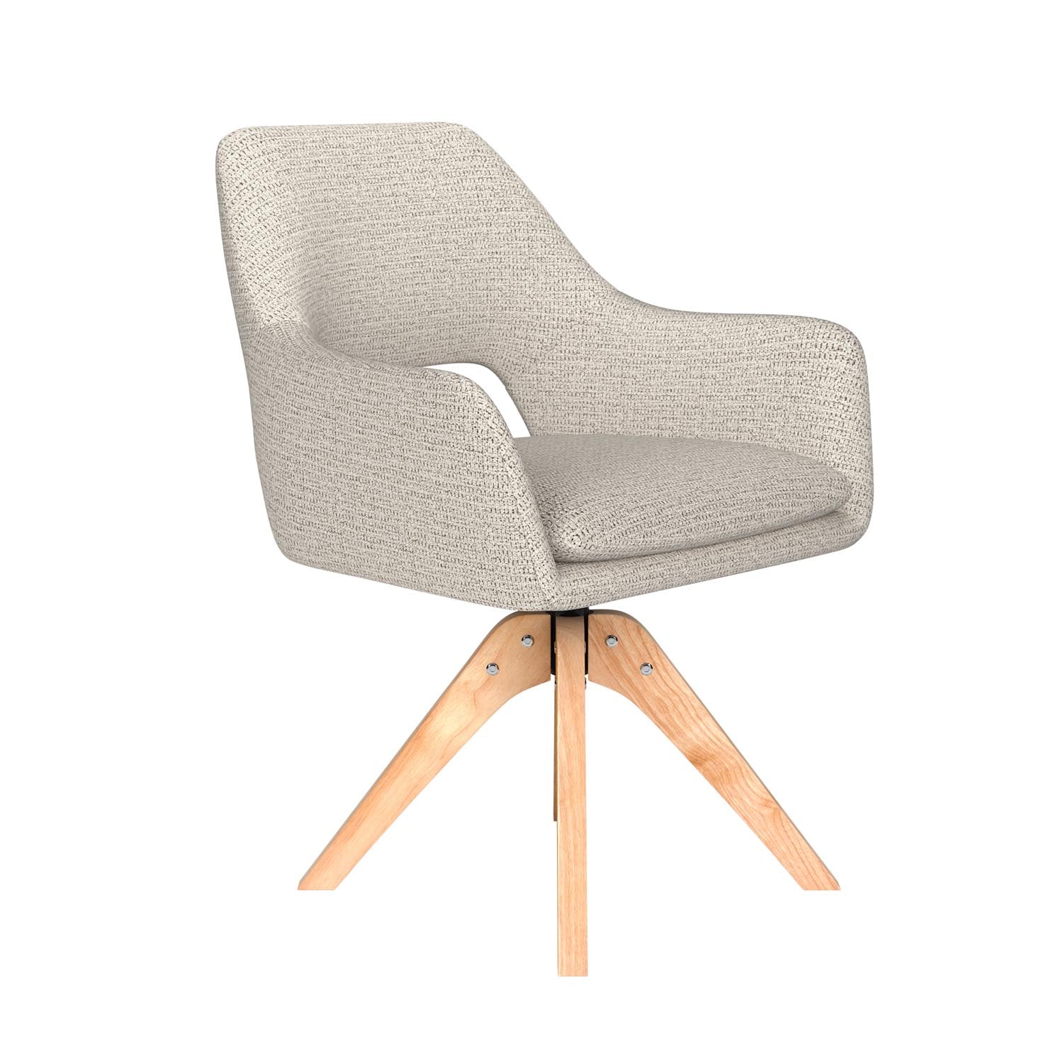 Stuhl Mos Wooden Swivel in Off-White präsentiert im Onlineshop von KAQTU Design AG. Stuhl ist von White Label Living
