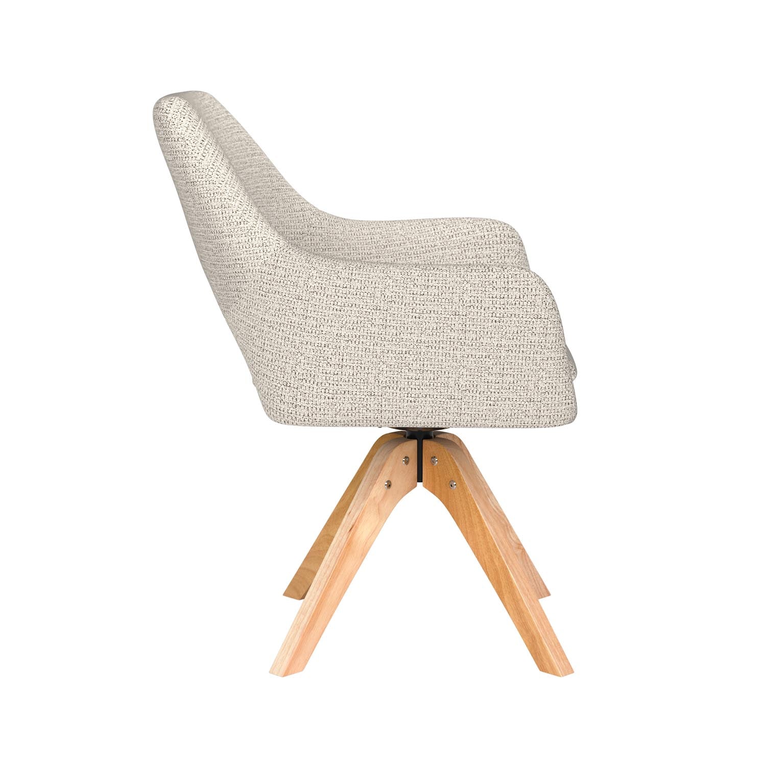 Stuhl Mos Wooden Swivel in Off-White präsentiert im Onlineshop von KAQTU Design AG. Drehstuhl ist von White Label Living