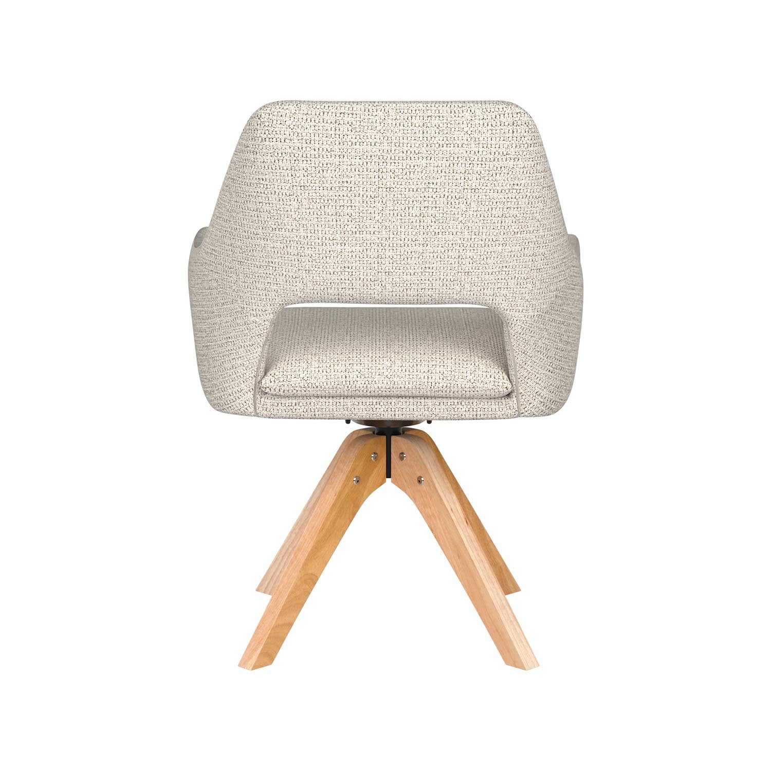 Stuhl Mos Wooden Swivel in Off-White präsentiert im Onlineshop von KAQTU Design AG. Drehstuhl ist von White Label Living