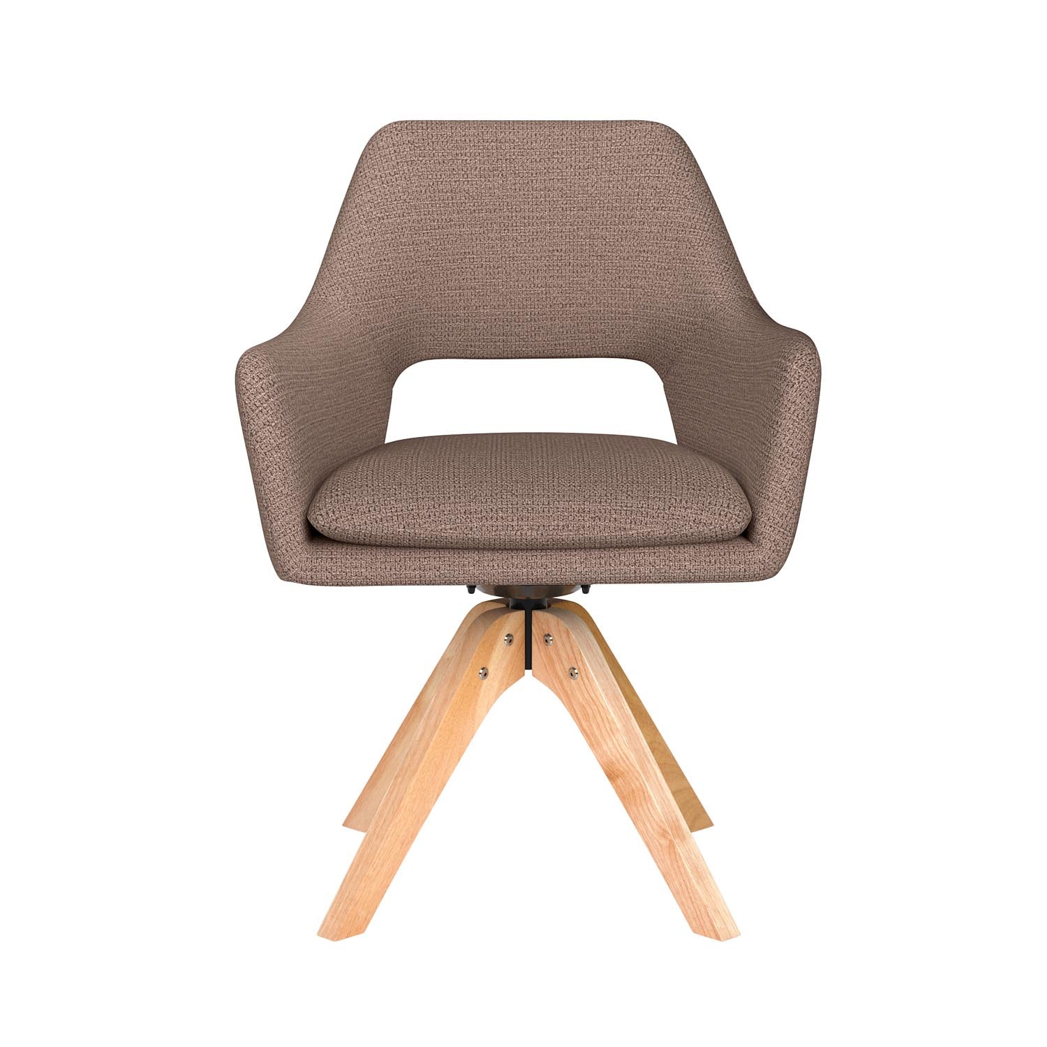 Stuhl Mos Wooden Swivel in Taupe präsentiert im Onlineshop von KAQTU Design AG. Drehstuhl ist von White Label Living