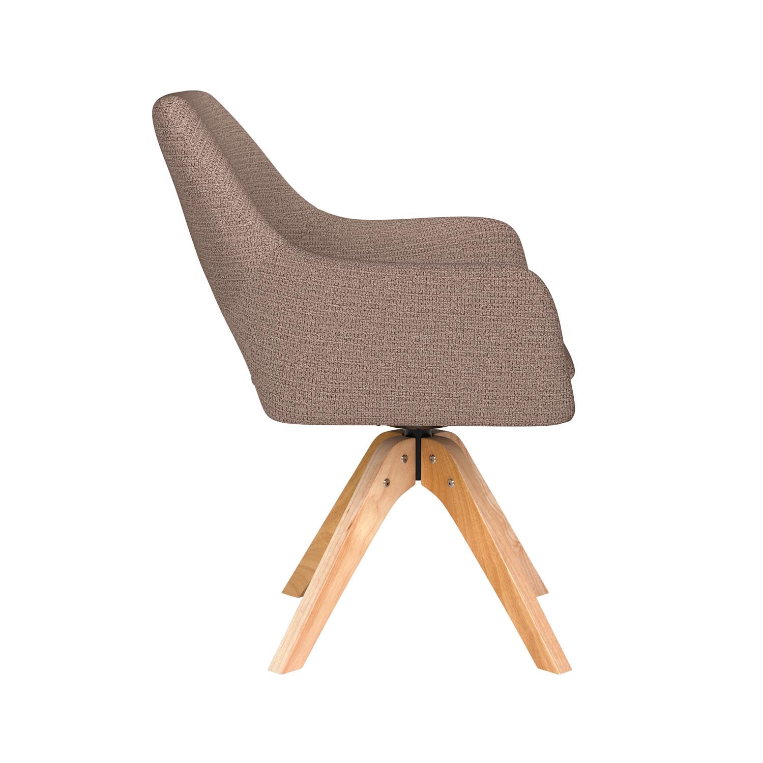 Stuhl Mos Wooden Swivel in Taupe präsentiert im Onlineshop von KAQTU Design AG. Drehstuhl ist von White Label Living