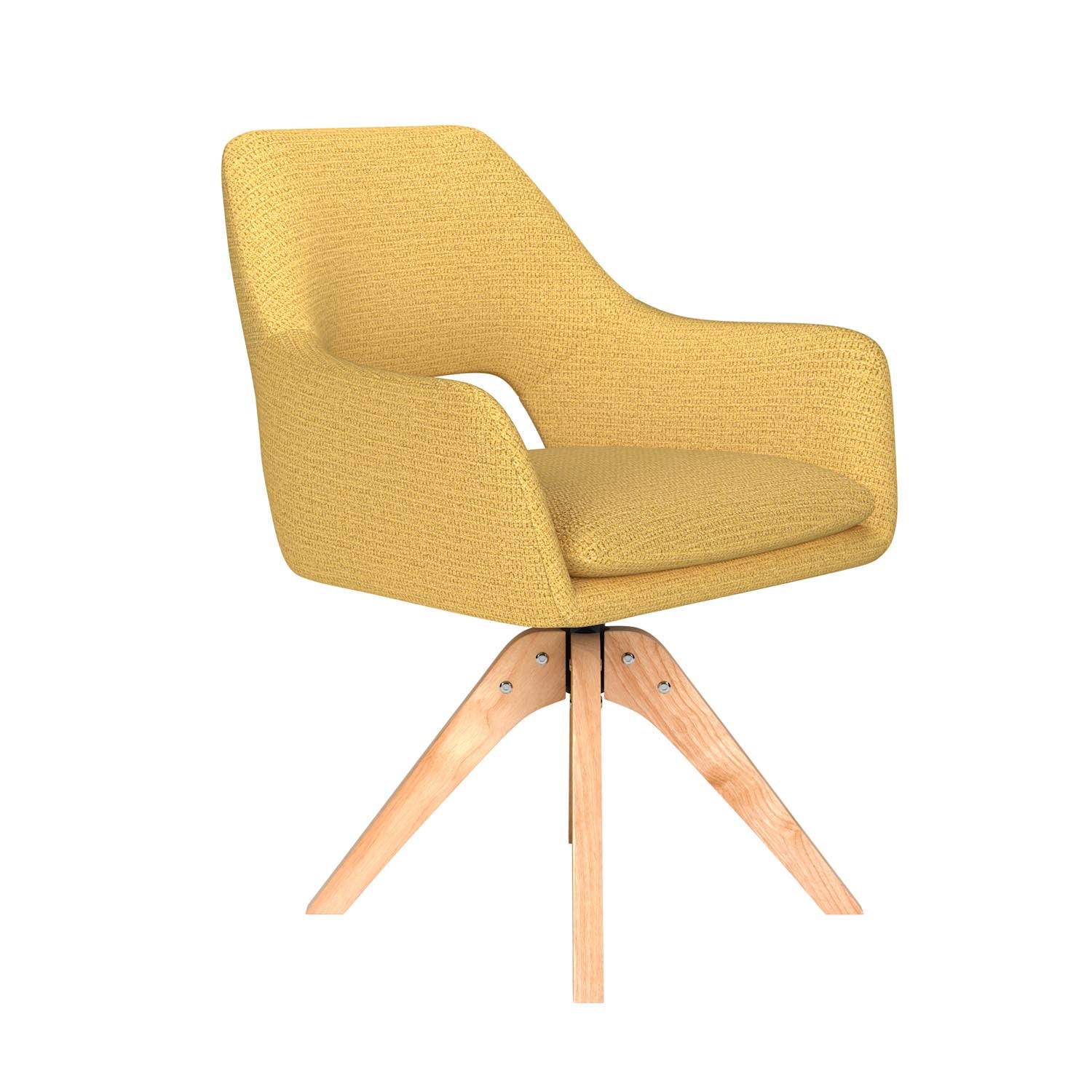 Stuhl Mos Wooden Swivel in Ochre präsentiert im Onlineshop von KAQTU Design AG. Stuhl ist von White Label Living