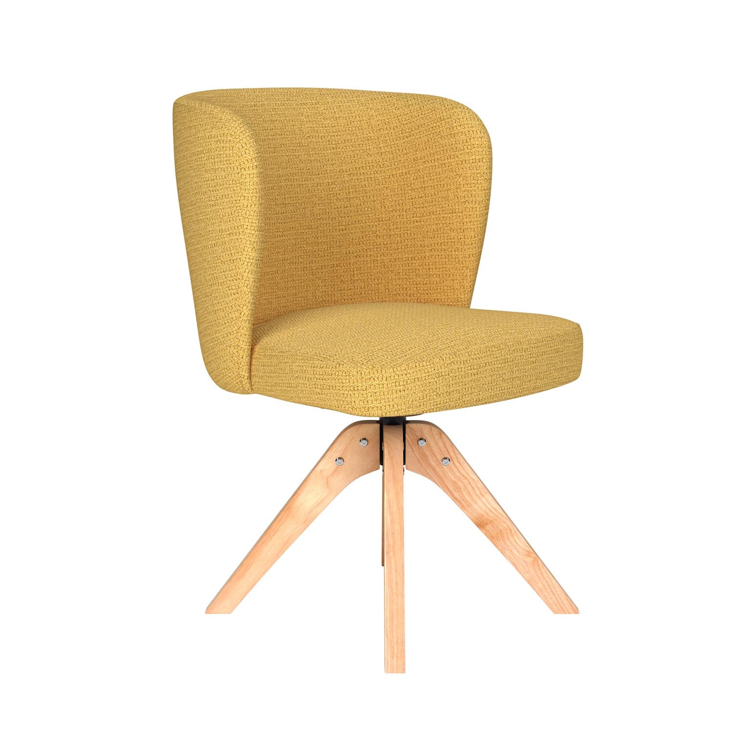 Stuhl Stan Wooden Swivel in Ochre präsentiert im Onlineshop von KAQTU Design AG. Drehstuhl ist von White Label Living