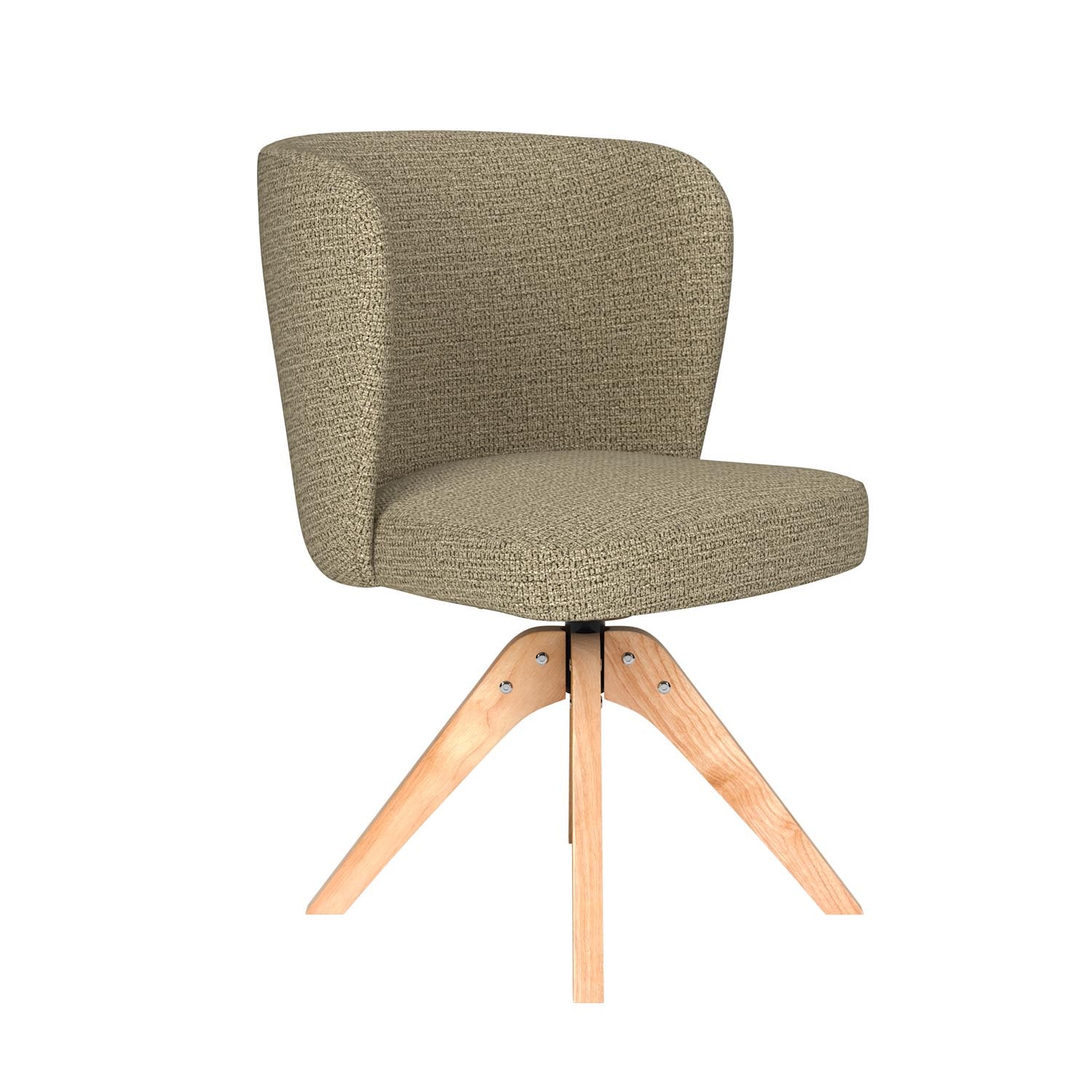 Stuhl Stan Wooden Swivel in Grün präsentiert im Onlineshop von KAQTU Design AG. Drehstuhl ist von White Label Living