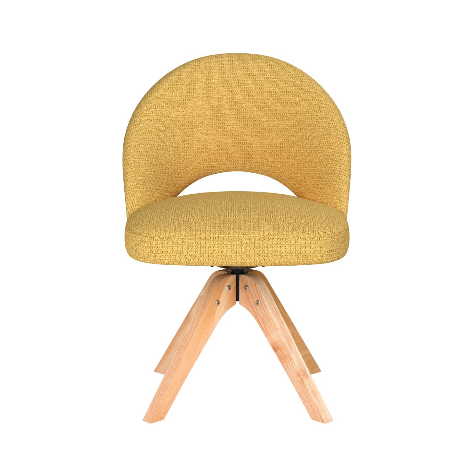 Stuhl Mick Wooden Swivel in Ochre präsentiert im Onlineshop von KAQTU Design AG. Drehstuhl ist von White Label Living