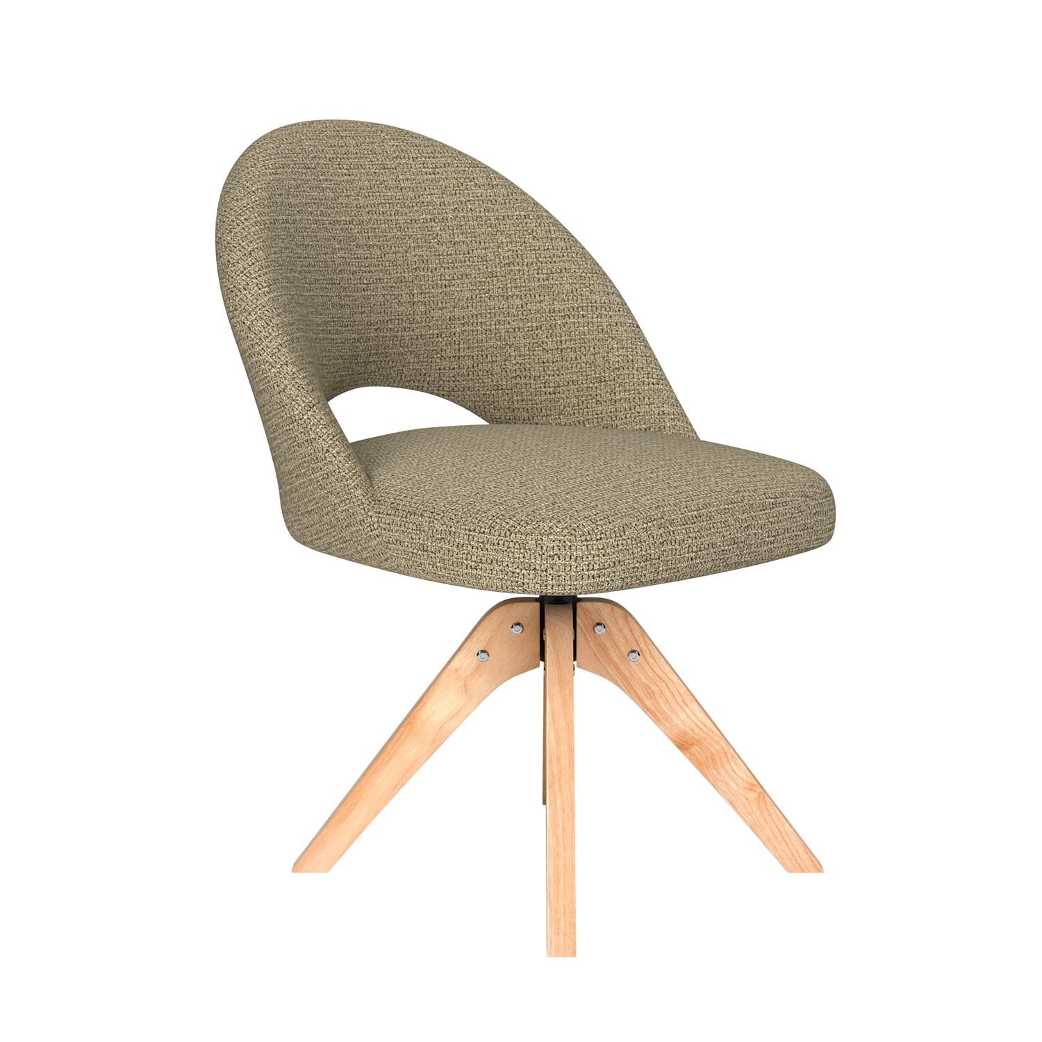 Stuhl Mick Wooden Swivel in Grün präsentiert im Onlineshop von KAQTU Design AG. Stuhl ist von White Label Living