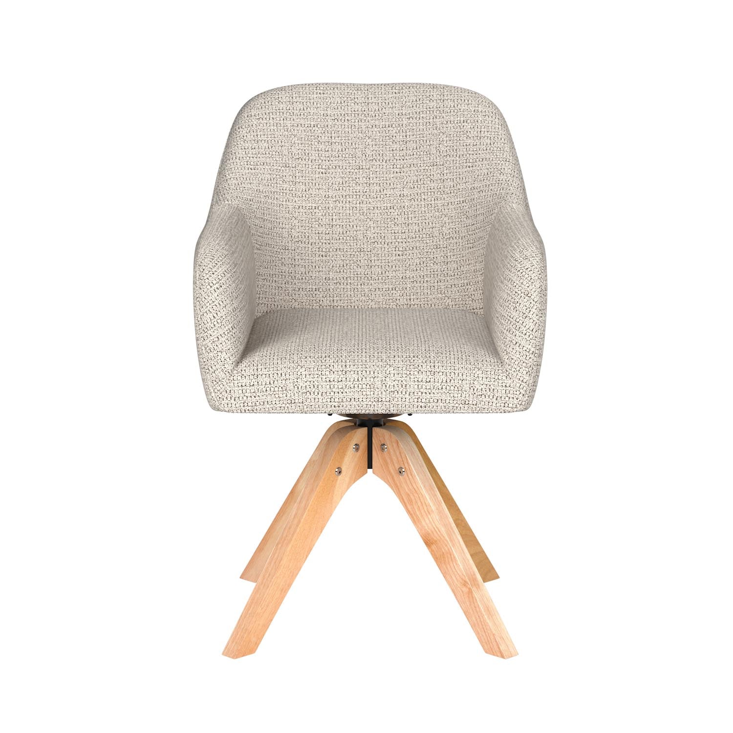 Stuhl Otis Wooden Swivel in Off-White präsentiert im Onlineshop von KAQTU Design AG. Drehstuhl ist von White Label Living