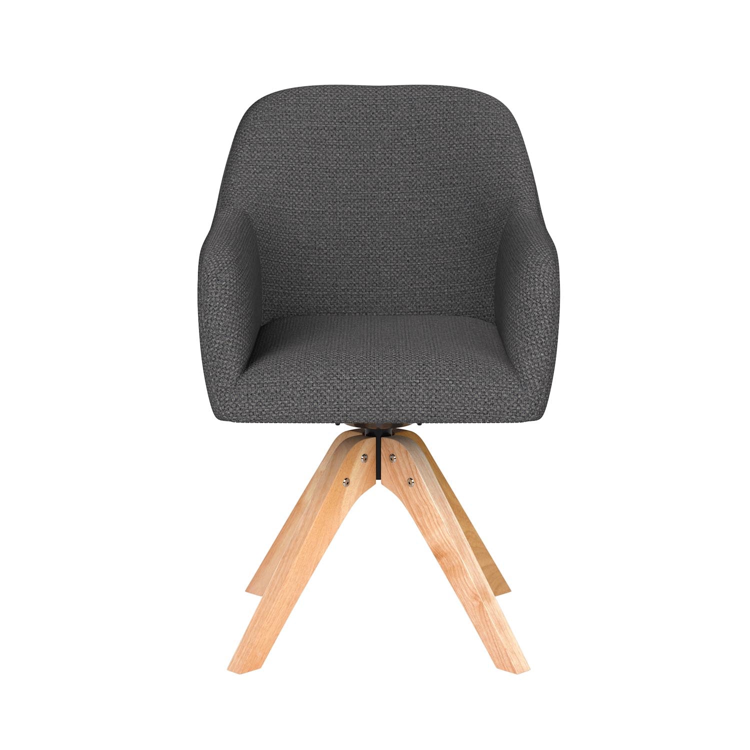Stuhl Otis Wooden Swivel in Grau präsentiert im Onlineshop von KAQTU Design AG. Drehstuhl ist von White Label Living