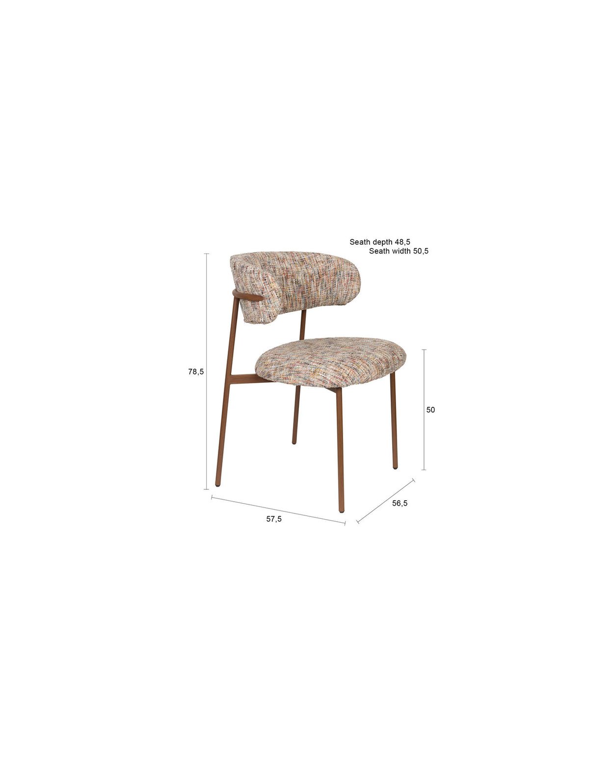 Stuhl Claes in Multicolor präsentiert im Onlineshop von KAQTU Design AG. Stuhl ist von White Label Living