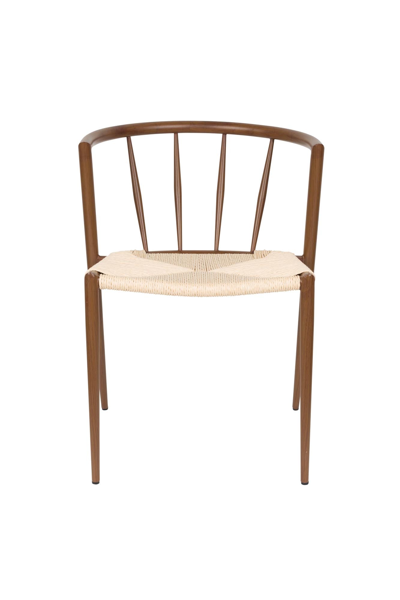 Entdecken Sie den Che Walnut Stuhl von White Label Living – ein stilvolles Möbelstück mit Vintage-Charme und natürlichem Komfort für Ihr Zuhause.