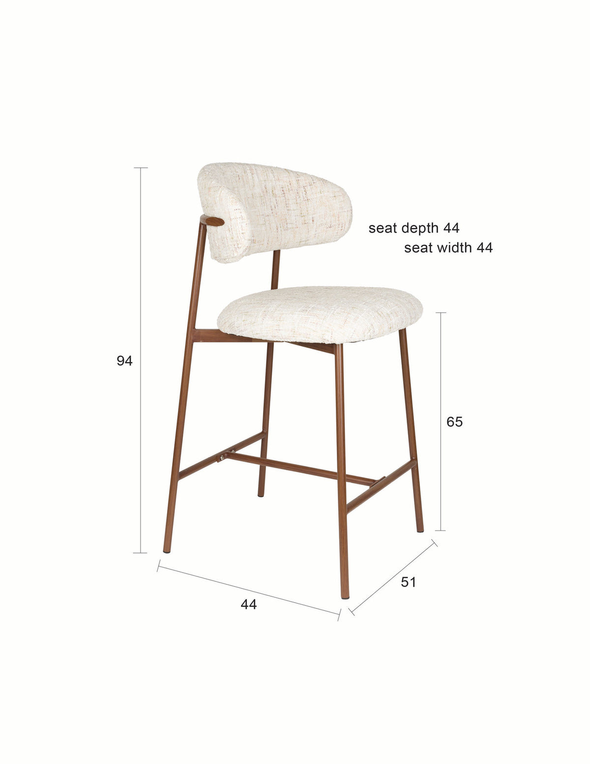 Barhocker Claes in Weiss präsentiert im Onlineshop von KAQTU Design AG. Barhocker ist von White Label Living