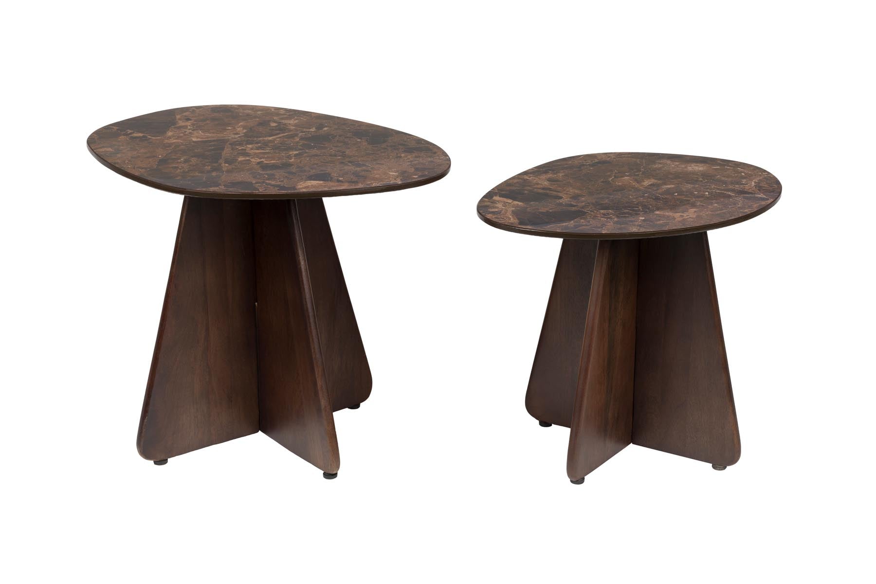 Beistelltisch Naut Set aus 2 in Braun präsentiert im Onlineshop von KAQTU Design AG. Beistelltisch ist von White Label Living