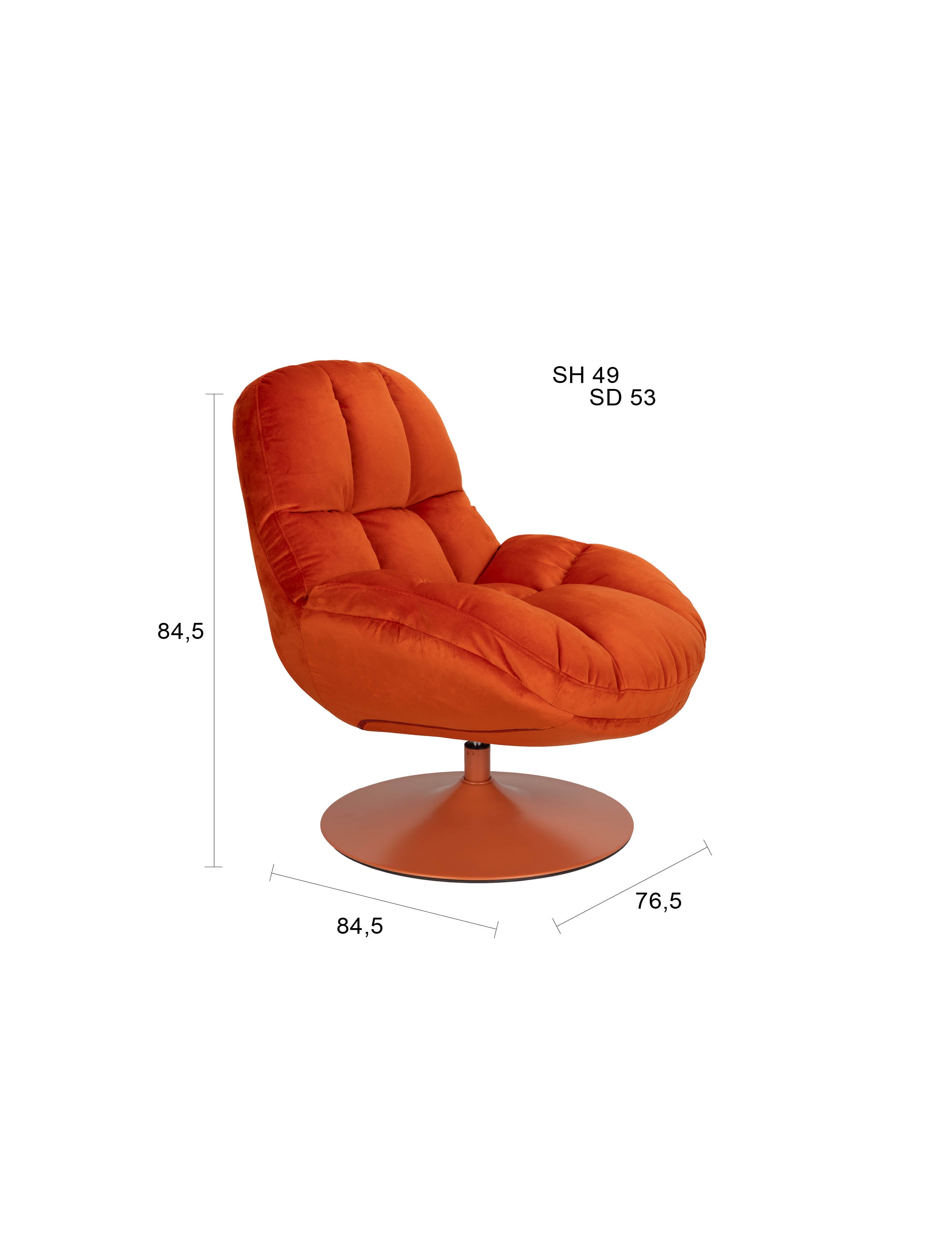 Sessel Beefy in Orange präsentiert im Onlineshop von KAQTU Design AG. Sessel ist von White Label Living