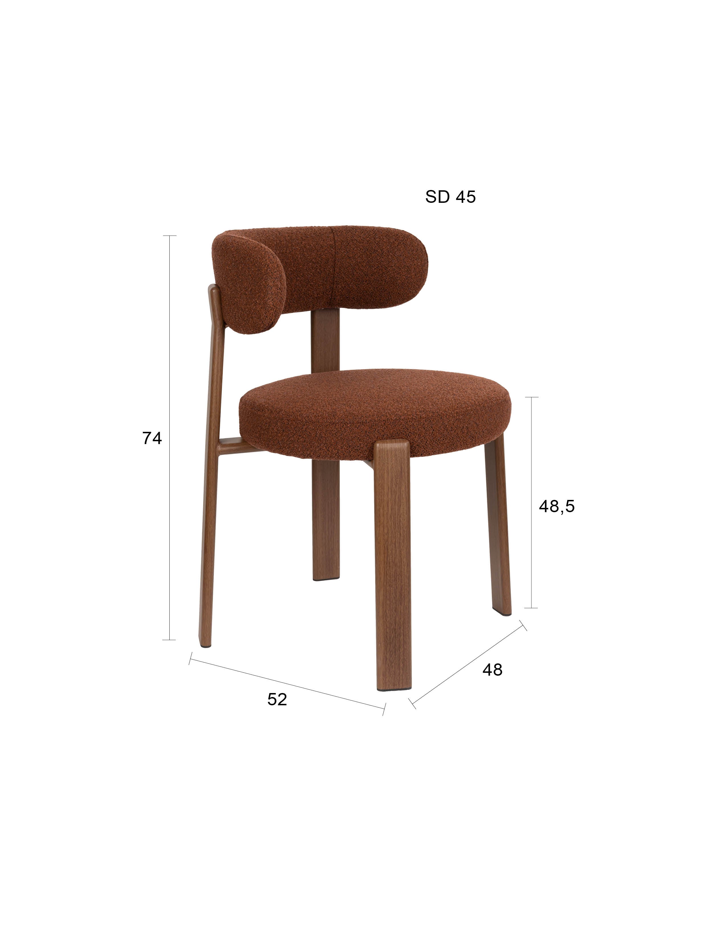 Stuhl Robyn in Braun präsentiert im Onlineshop von KAQTU Design AG. Stuhl ist von White Label Living