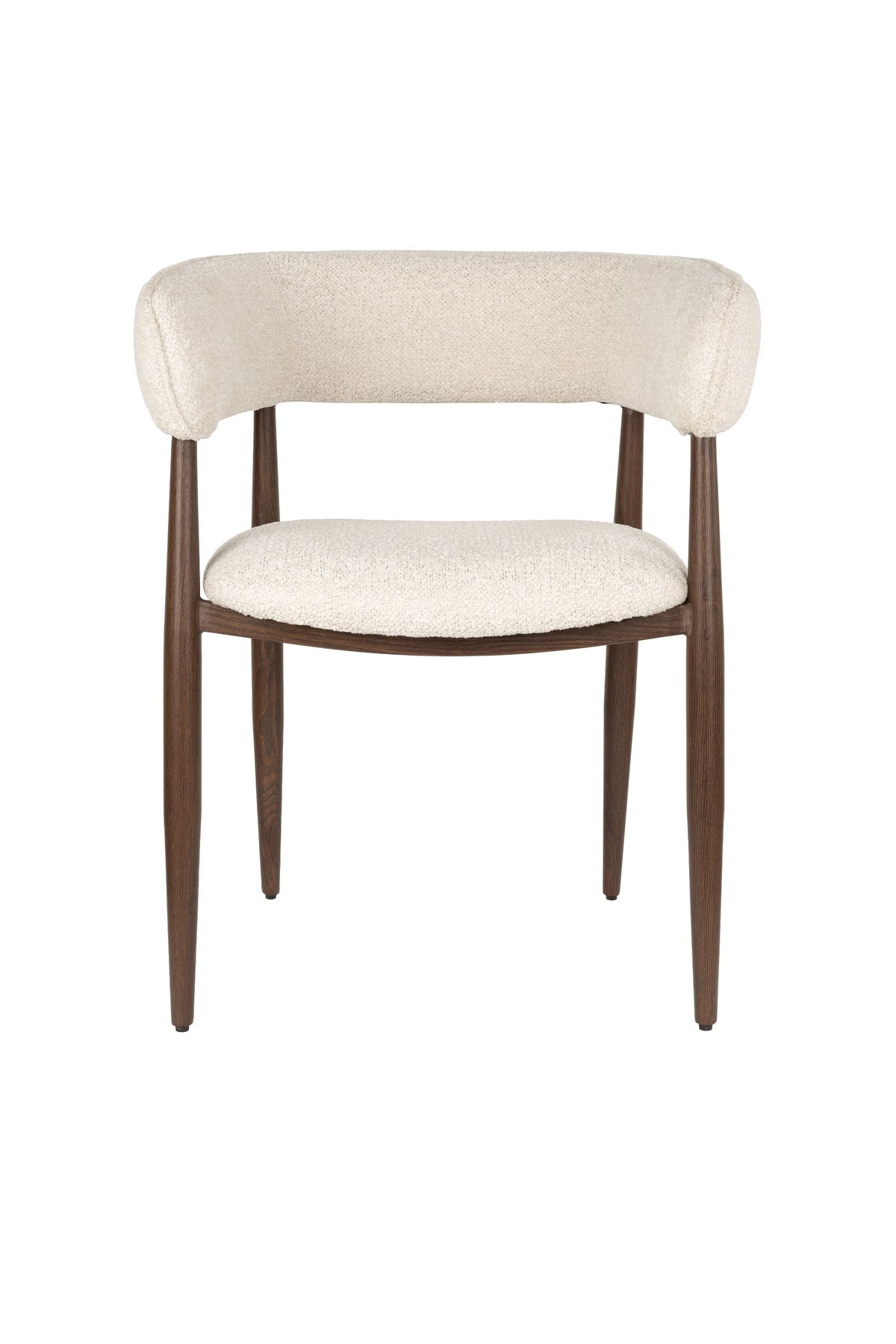 Gepolsterter Sessel Armchair Stanley von White Label Living in Beige mit brauner Optik, Sitzfläche aus Polyester, Beine aus Eisen mit Pulverbeschichtung