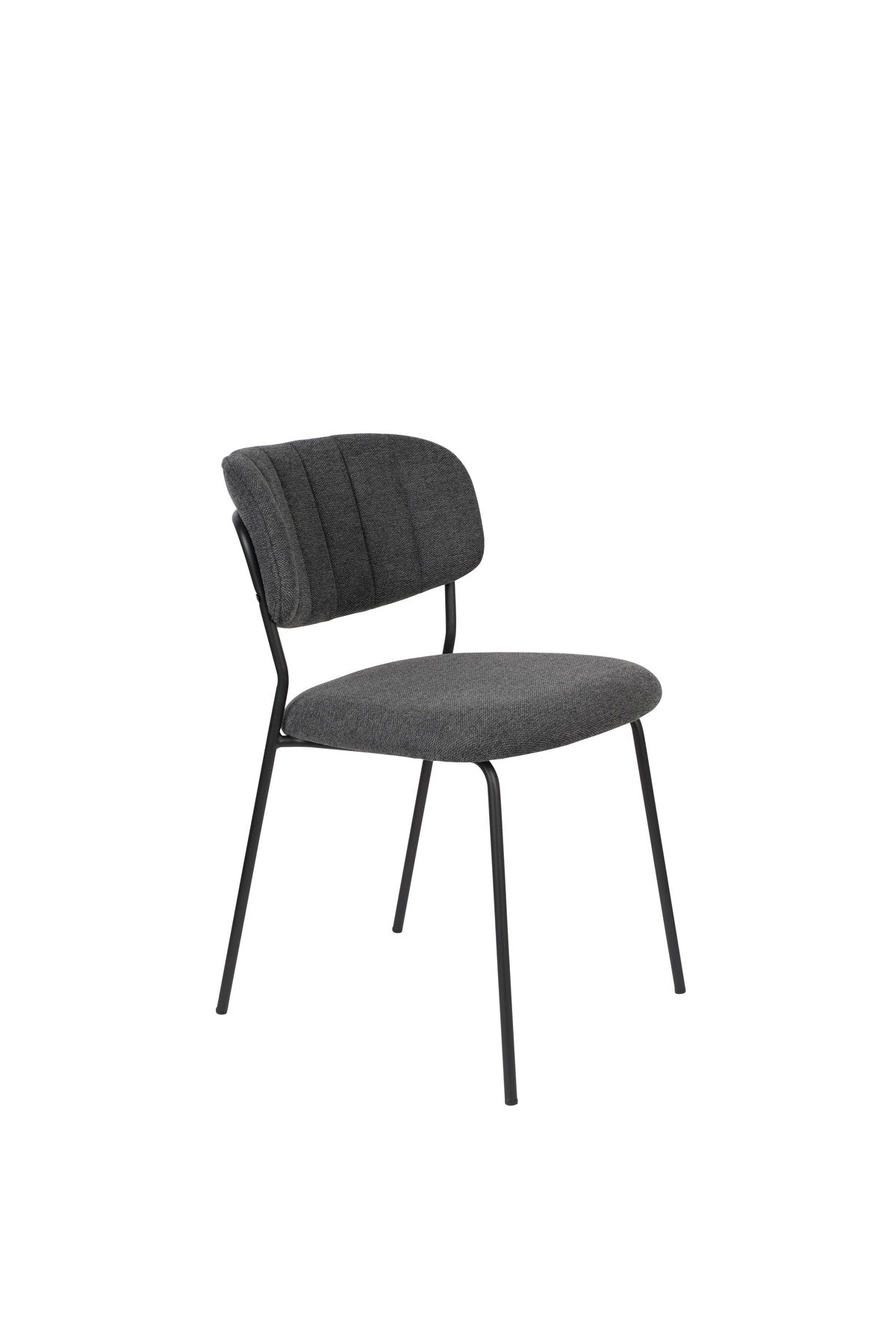Stuhl Jolien gepolstert V1 in Schwarz/Dunkelgrau präsentiert im Onlineshop von KAQTU Design AG. Stuhl ist von White Label Living