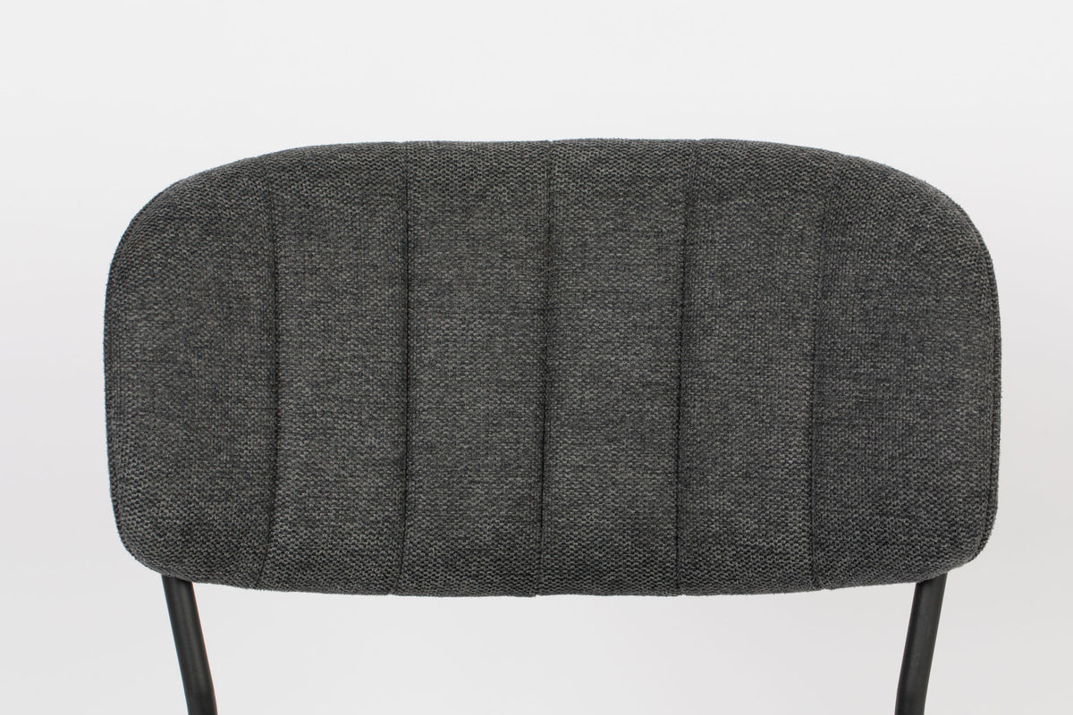 Stuhl Jolien gepolstert V1 in Schwarz/Dunkelgrau präsentiert im Onlineshop von KAQTU Design AG. Stuhl ist von White Label Living