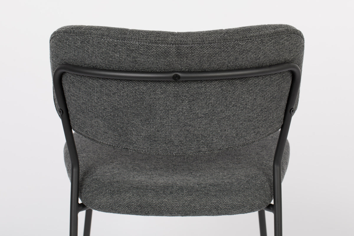 Stuhl Jolien gepolstert V1 in Schwarz/Dunkelgrau präsentiert im Onlineshop von KAQTU Design AG. Stuhl ist von White Label Living